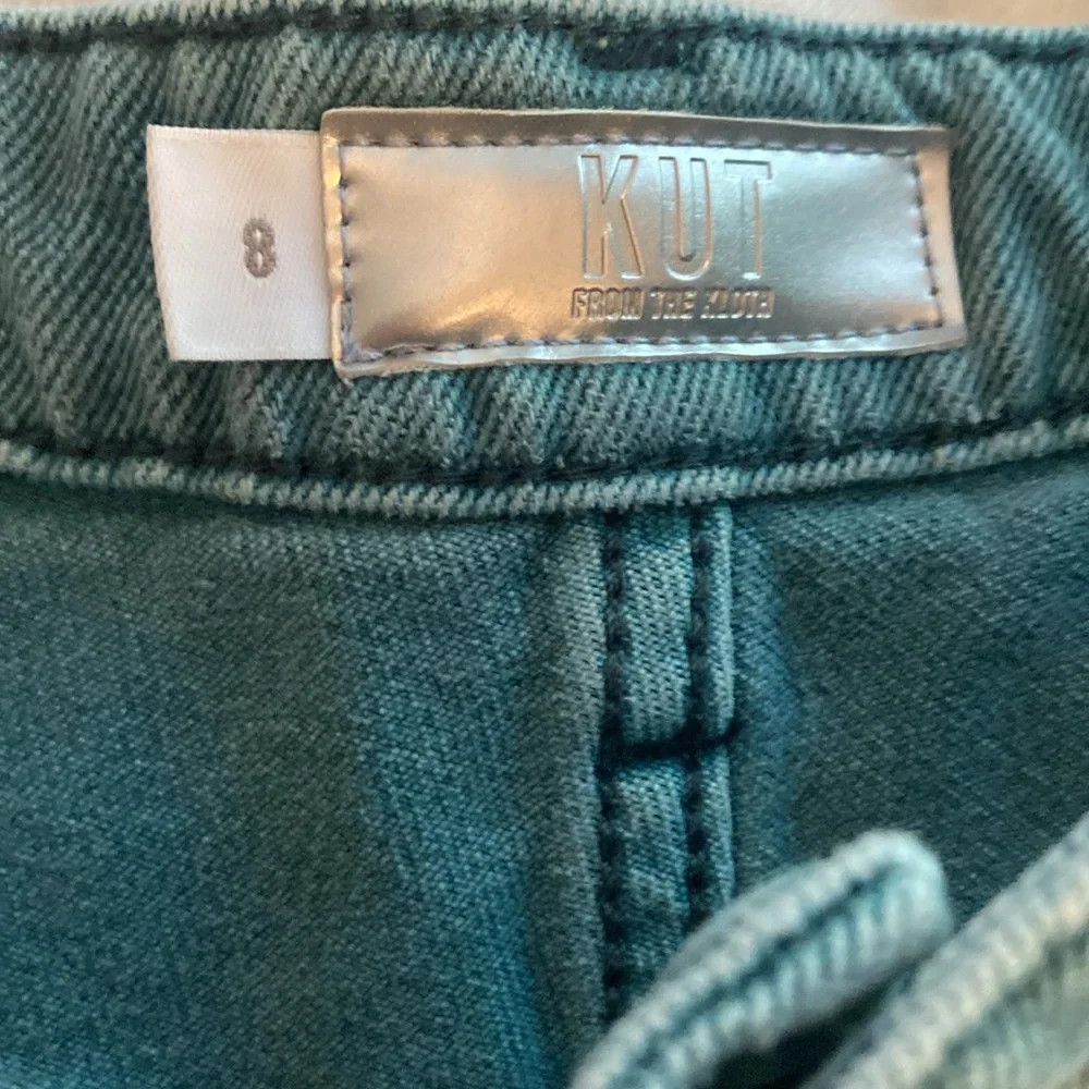 KUT Turquoise High Rise Jane Long Short Denim Size 8 Y11